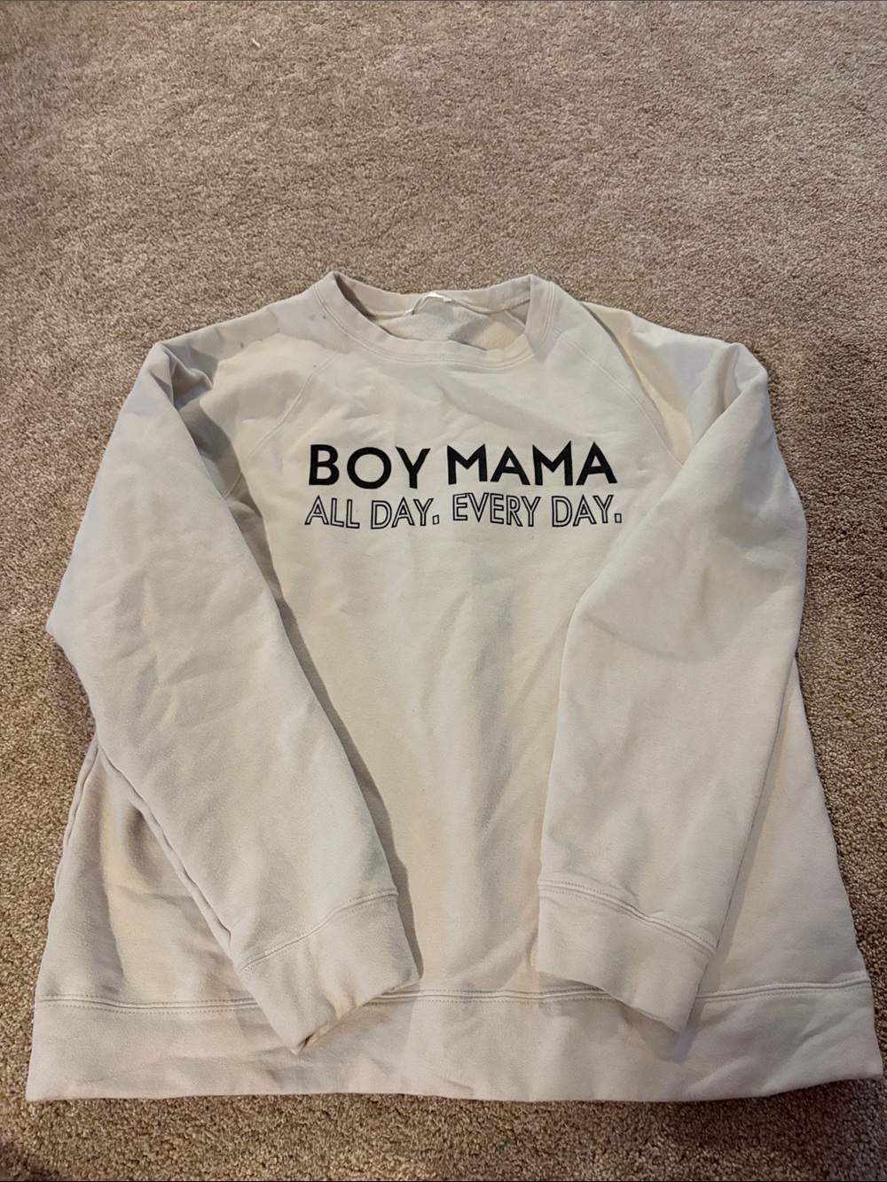 Cream 'Boy Mama' Crewneck Sweatshirt